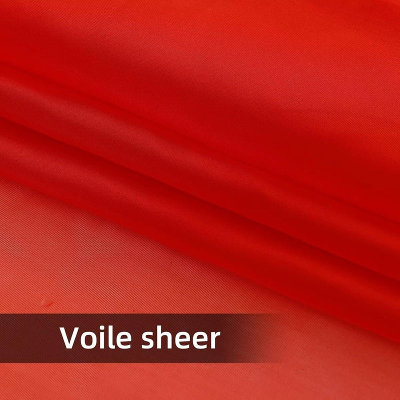 youleyar الصلبة شير قضيب جيب الستار الفوال الستائر 2 لوحات أبيض بيج أسود رمادي القهوة 52 بوصة عرض 90 بوصة طويلة 1 زوج للمطبخ غرفة نوم الأطفال غرفة المعيشة ساحة (الأحمر، 52wx90l) - Image 4
